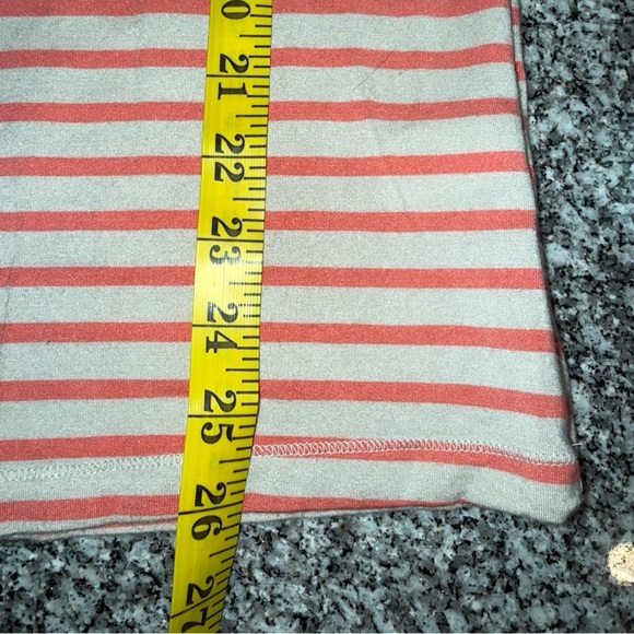 Banana Republic coral tan striped shirt top Boxy Long Sleeve Tee soft XL - Picture 11 of 13